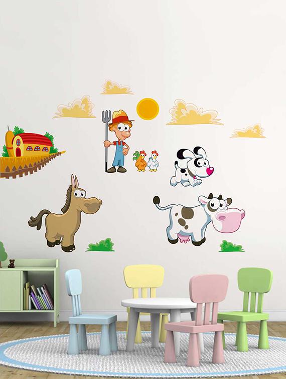 buy rawpockets wall decals ' farm animals' wall decal sticker ' wall