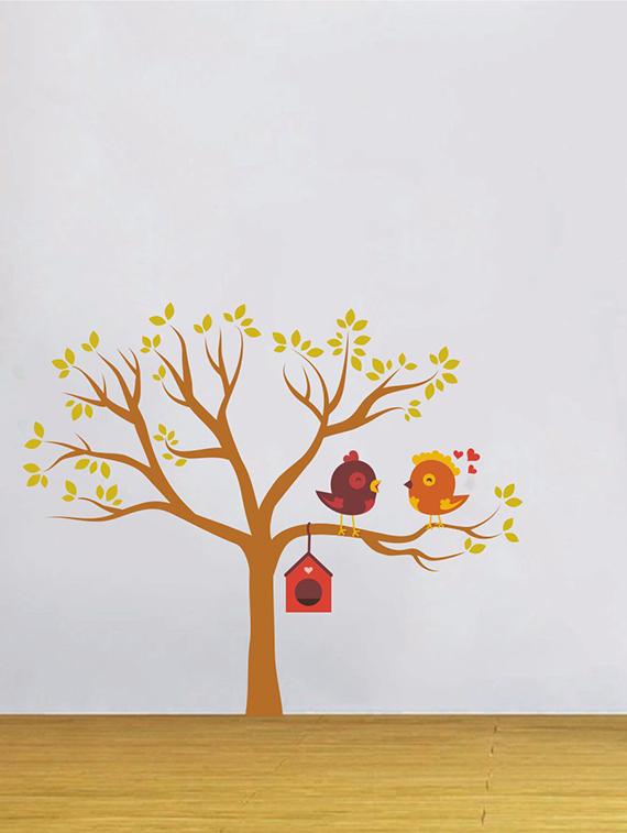 buy rawpockets wall decals ' love birds n bird house wall sticker