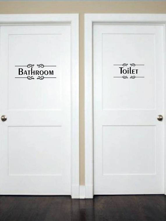 buy rawpockets wall decals ' toilet and bathroom sign ' wall
