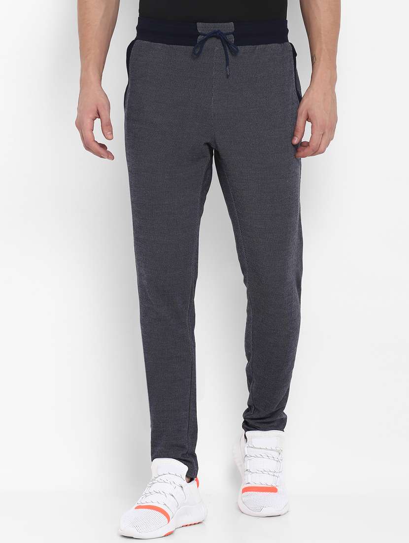 navy blue cotton full length track pant - 15736755 -  Zoom Image - 0