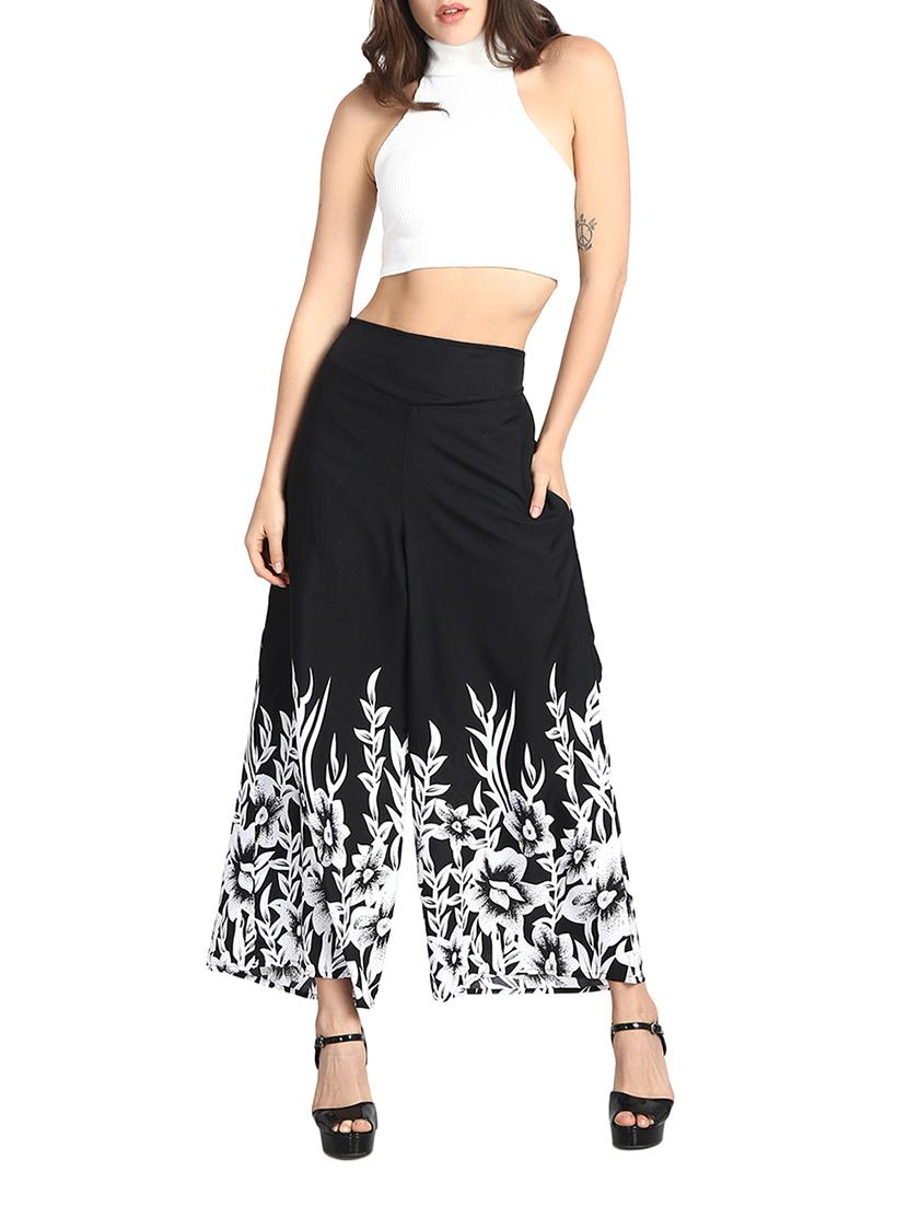 high waist floral flared palazzo - 15738257 - Standard Image - 3