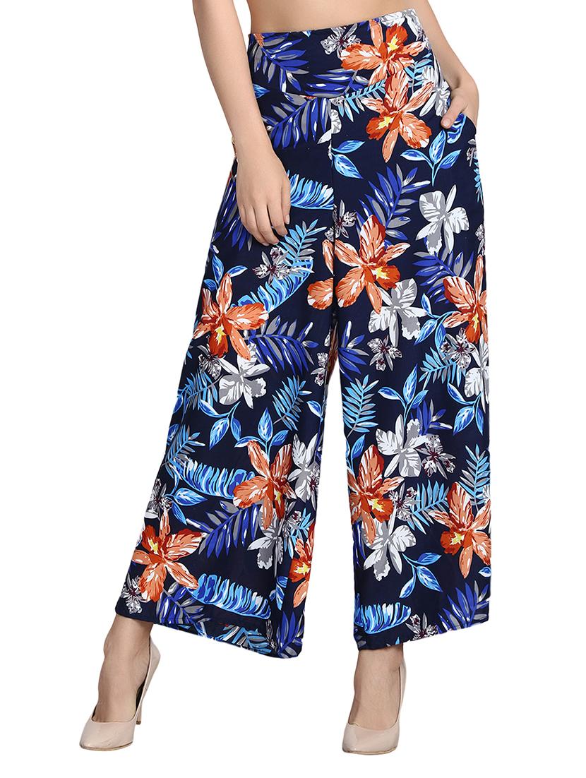 high waist floral flared palazzo - 15738260 - Zoom Image - 0