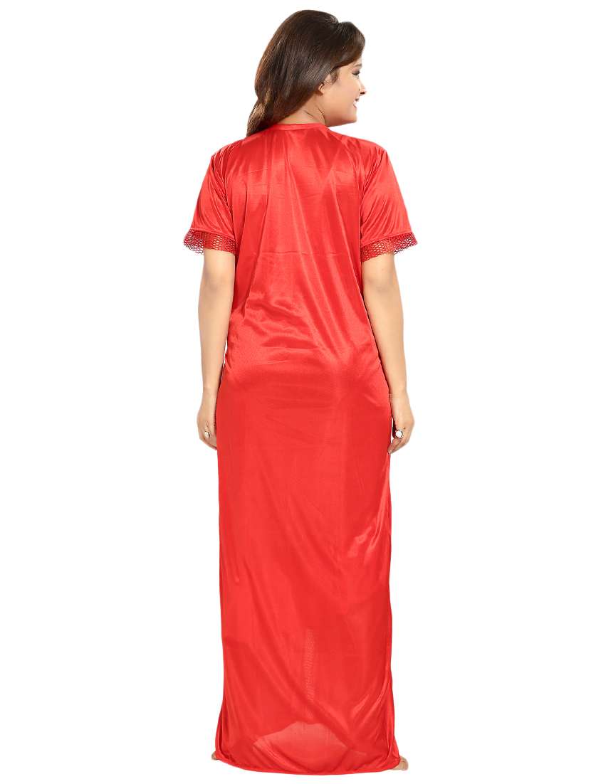 lace detail nighty with robe - 15739367 - Standard Image - 3