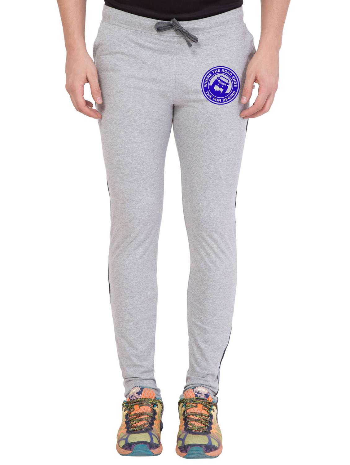 grey cotton full length track pant