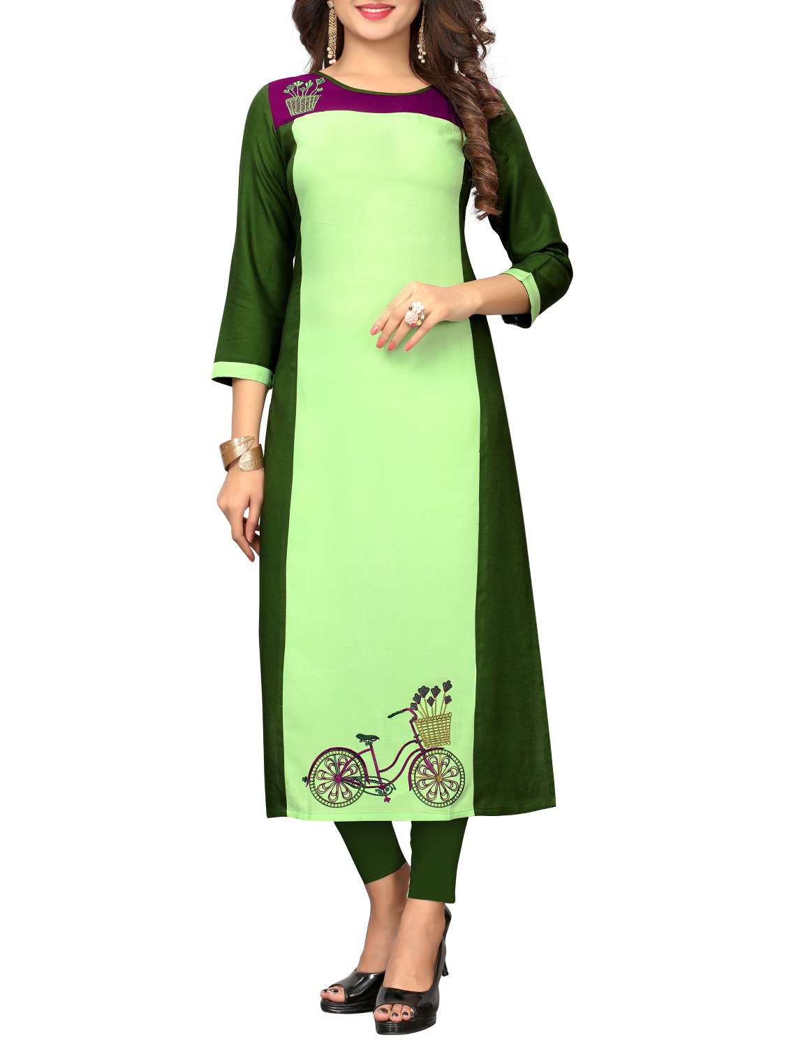 embroidered straight kurta