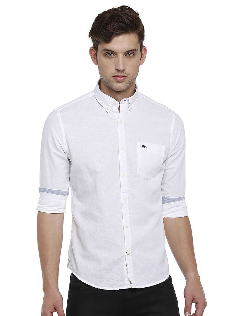 white cotton casual shirt