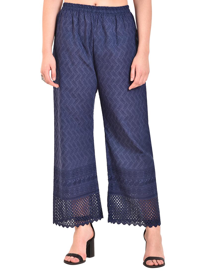 chikankari straight palazzo - 15744243 - Zoom Image - 0