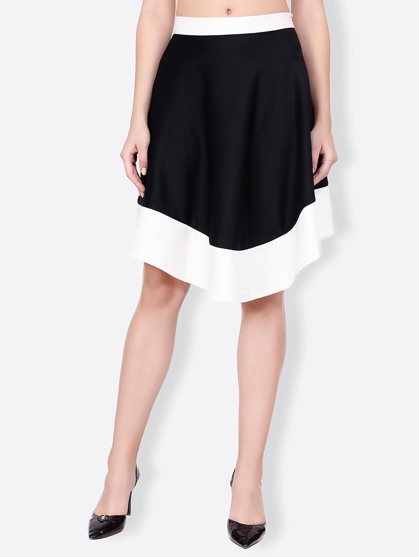 contrast panel hem asymmetric skirt - 15745148 - Zoom Image - 0