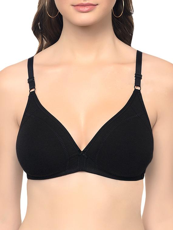 bow patch solid bra - 15745765 -  Zoom Image - 0