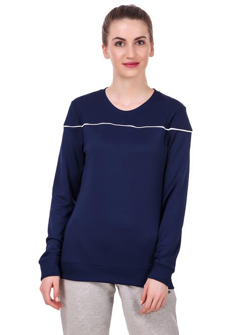 contrast piping crew neck sweatshirt - 15746324 -  Standard Image - 0