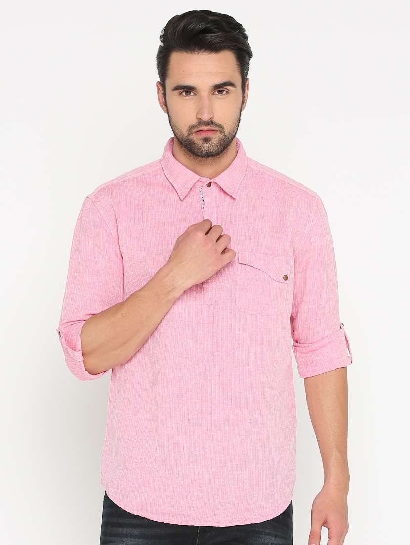 pink cotton short kurta