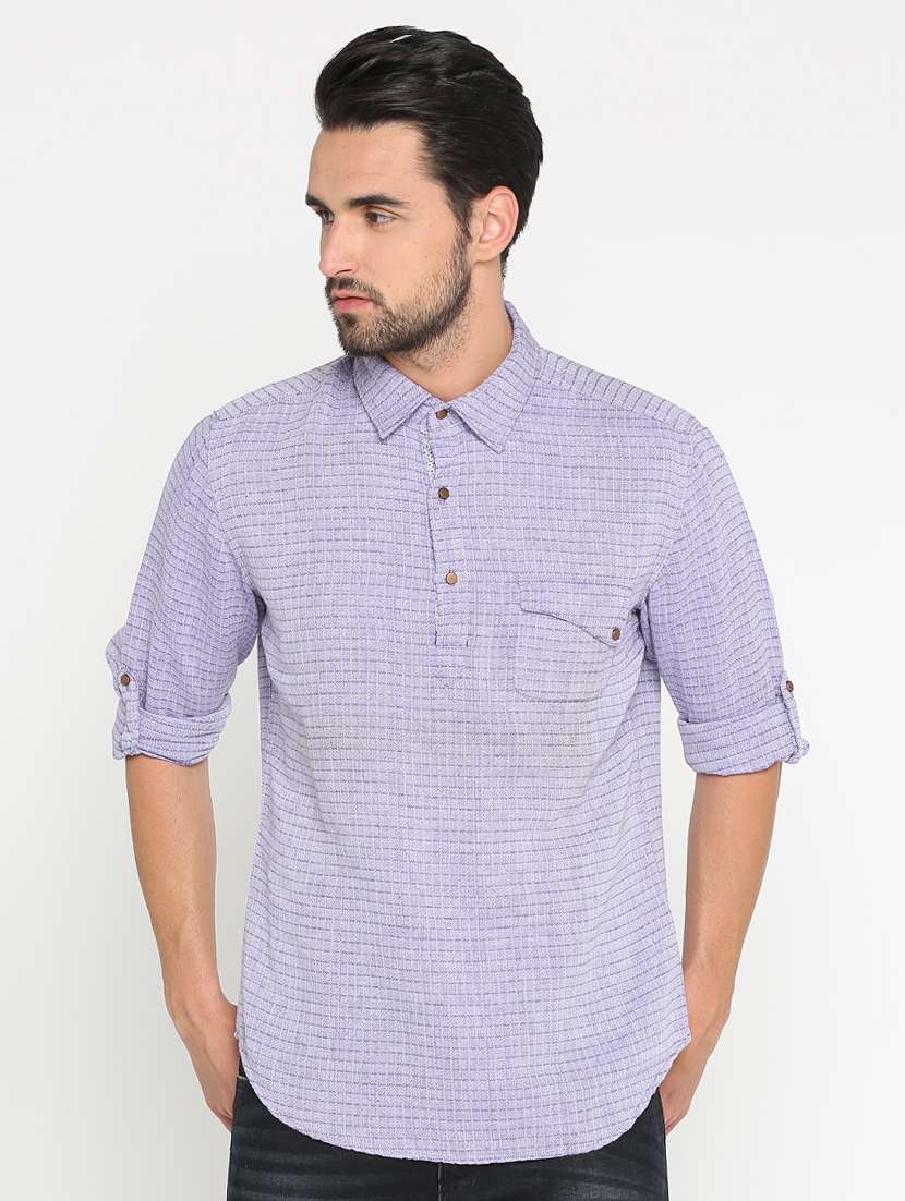 purple cotton short kurta