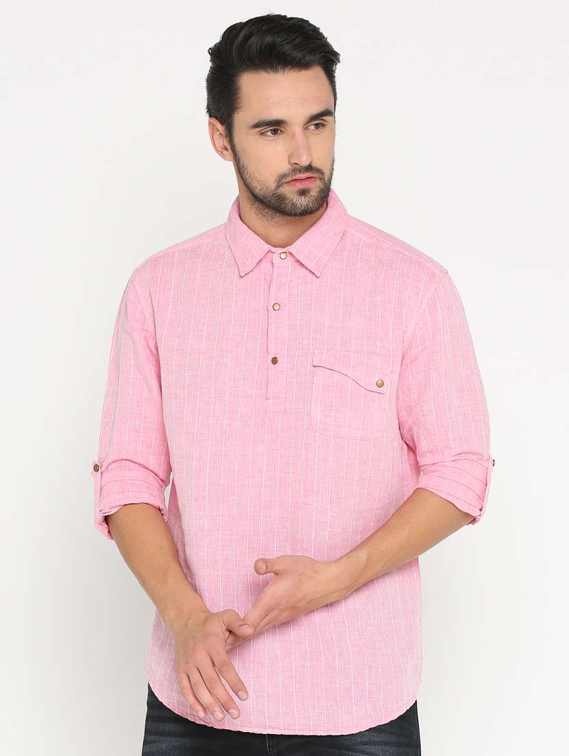 pink cotton short kurta