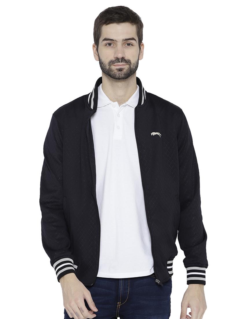 navy blue polyester bomber jacket - 15747861 -  Zoom Image - 0