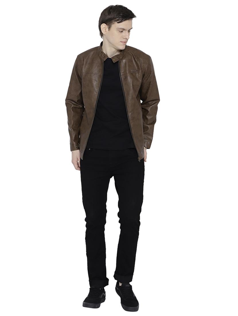 brown leather biker jacket - 15747863 - Standard Image - 3