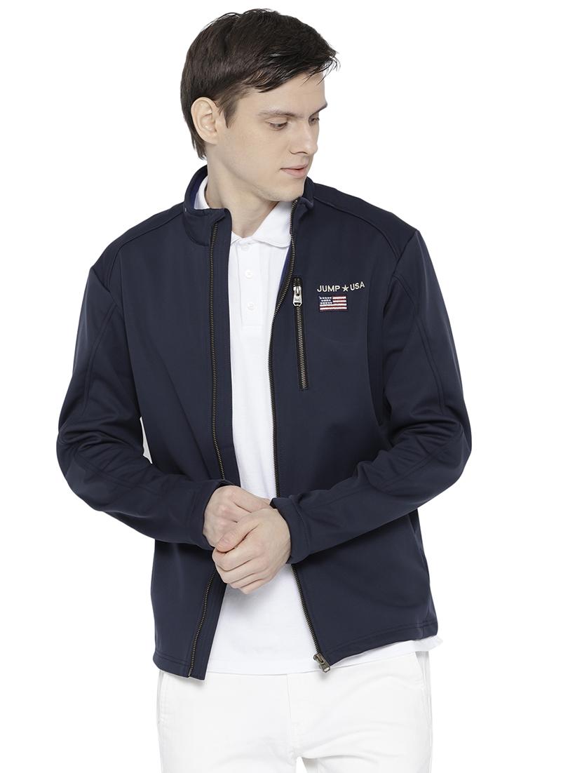 navy blue polyester casual jacket - 15747865 - Zoom Image - 0