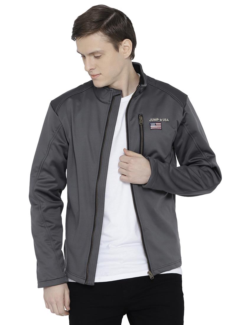 grey polyester casual jacket - 15747866 -  Zoom Image - 0