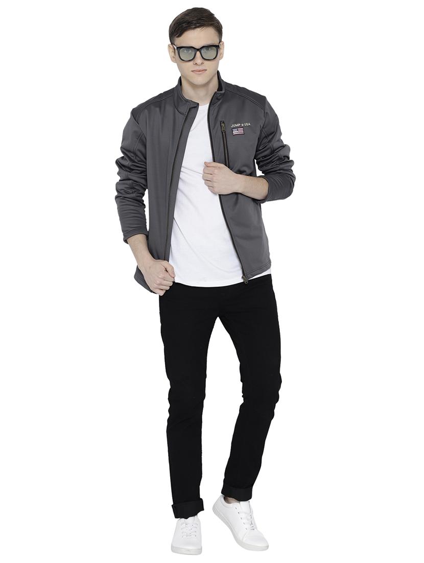 grey polyester casual jacket - 15747866 - Standard Image - 3