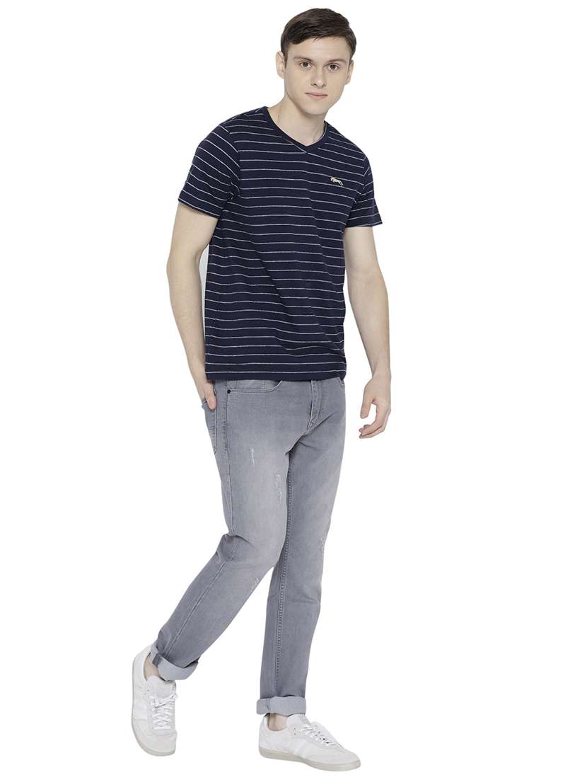 dark blue striped t-shirt - 15747892 - Standard Image - 3
