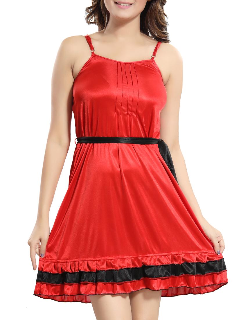 frilled hem belted babydoll - 15747905 - Zoom Image - 0