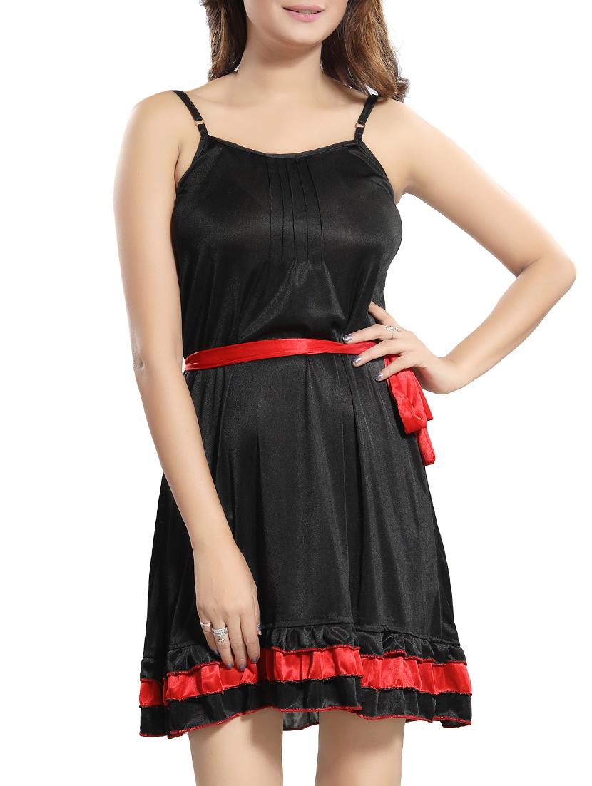 frilled hem belted babydoll - 15747906 -  Zoom Image - 0