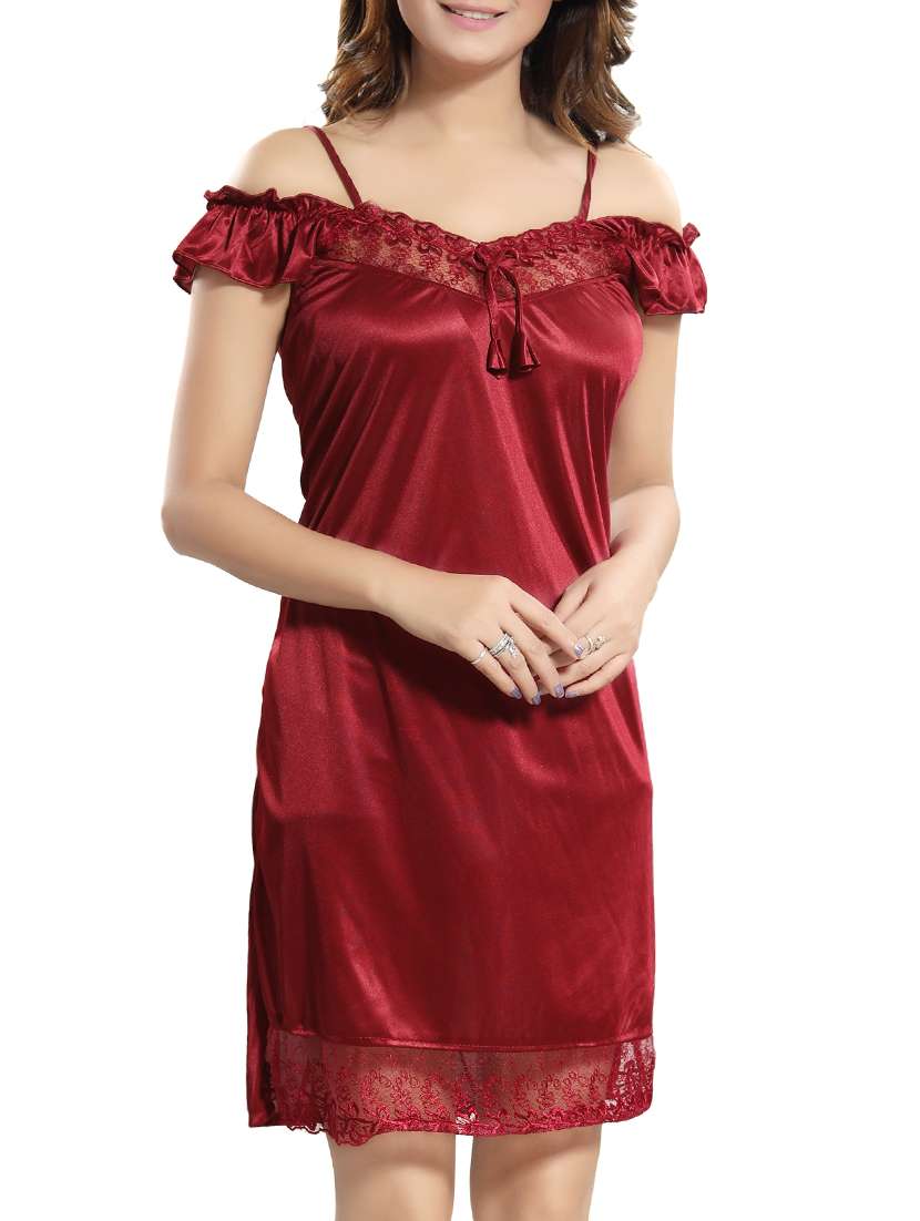 lace trim bow detail nighty - 15747907 - Zoom Image - 0