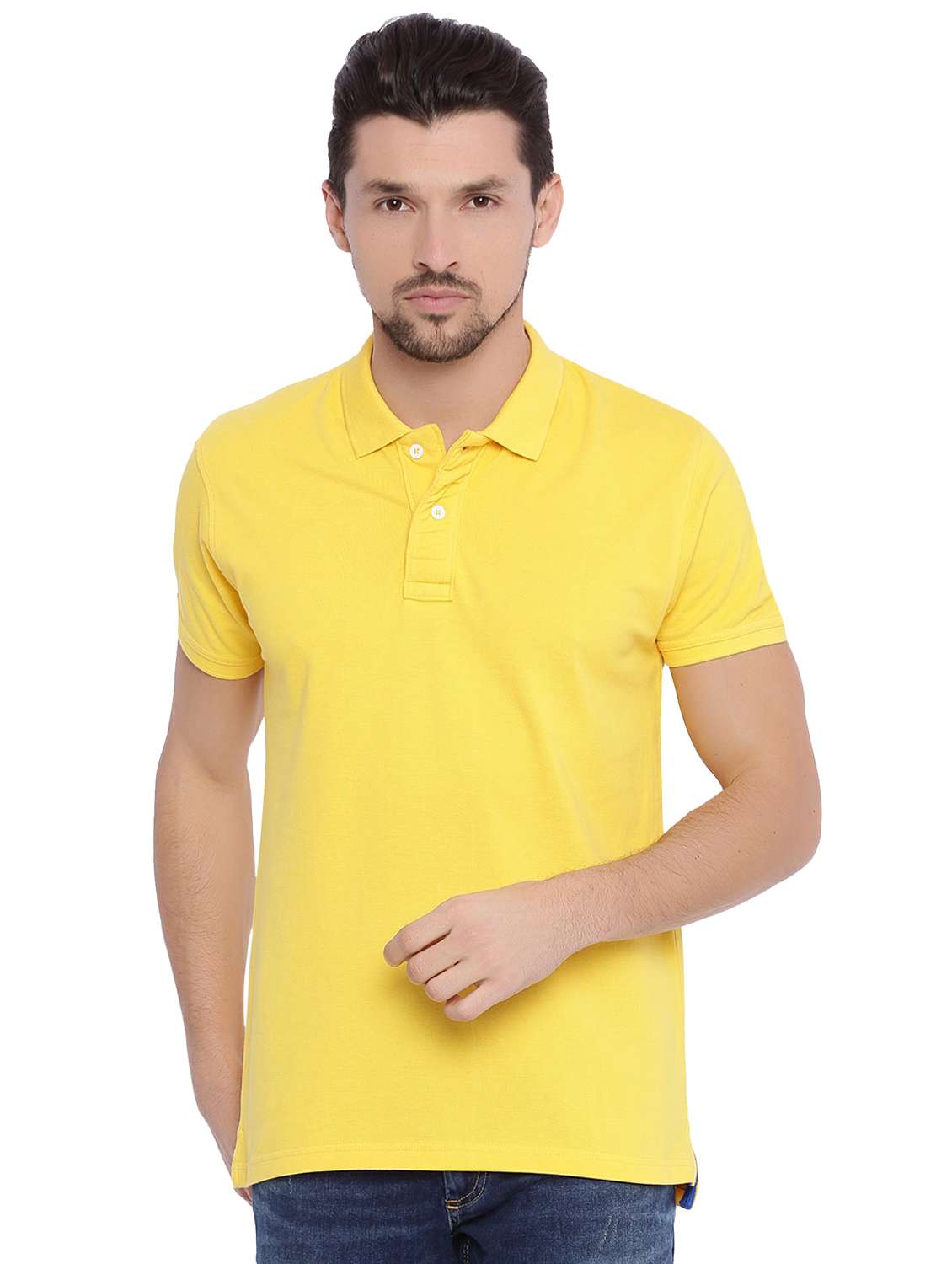 yellow solid polo t-shirt - 15747923 - Zoom Image - 0
