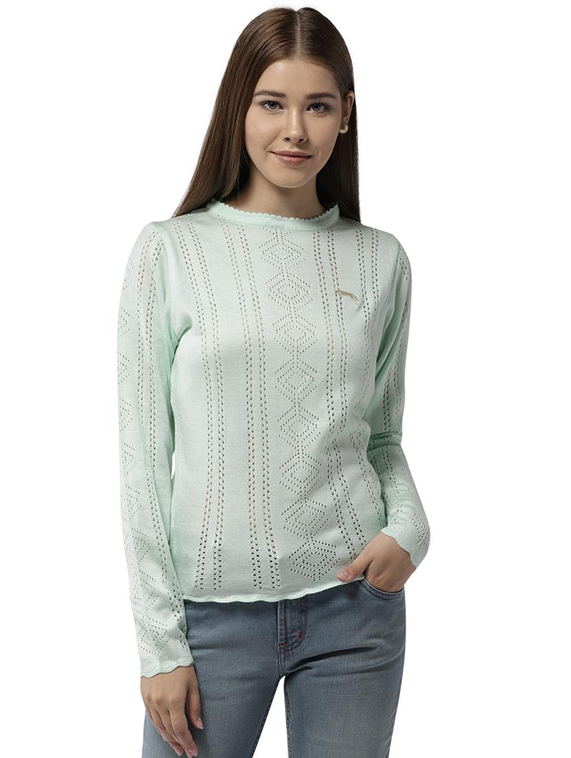 pointelle knit acrylic pullover - 15748088 - Zoom Image - 0