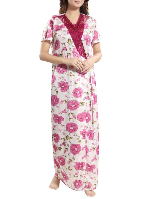 lace detail floral sleeprobe - 15748125 - Standard Image - 0