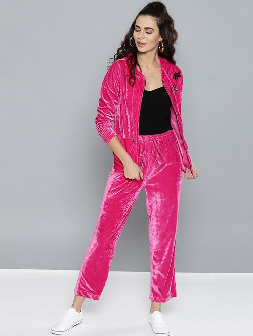 hooded velvet jacket & trouser set - 15748367 - Standard Image - 0
