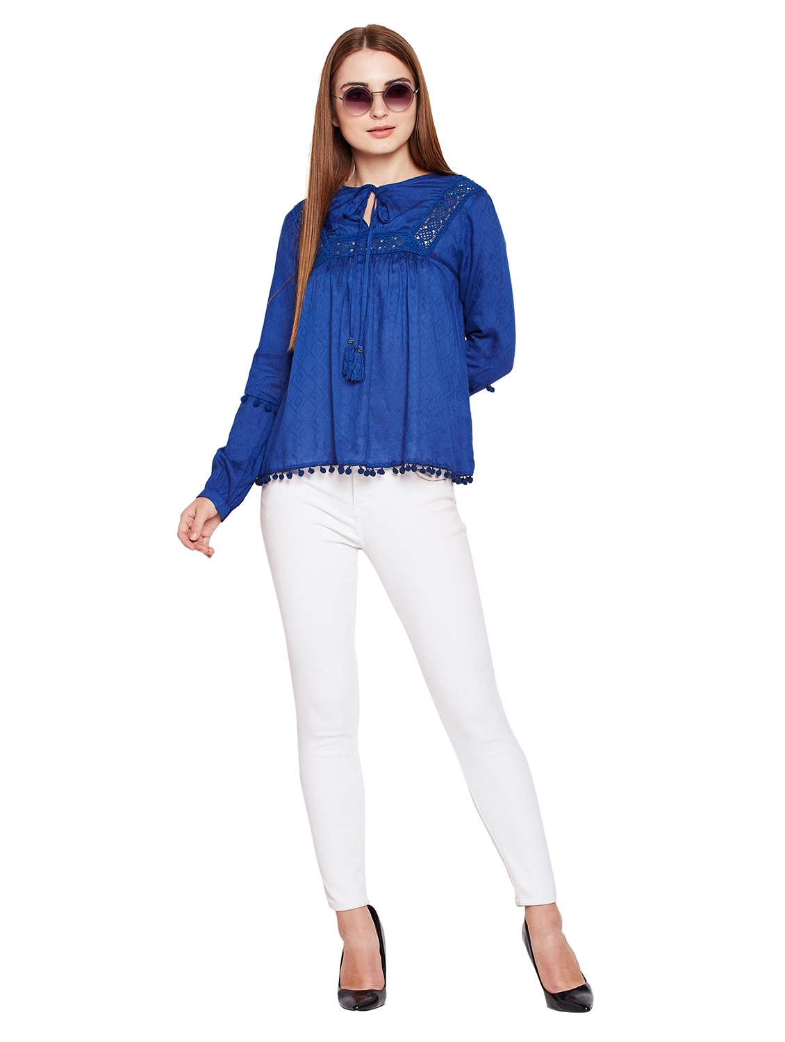 lace insert pom ppm edged top - 15750540 -  Standard Image - 3