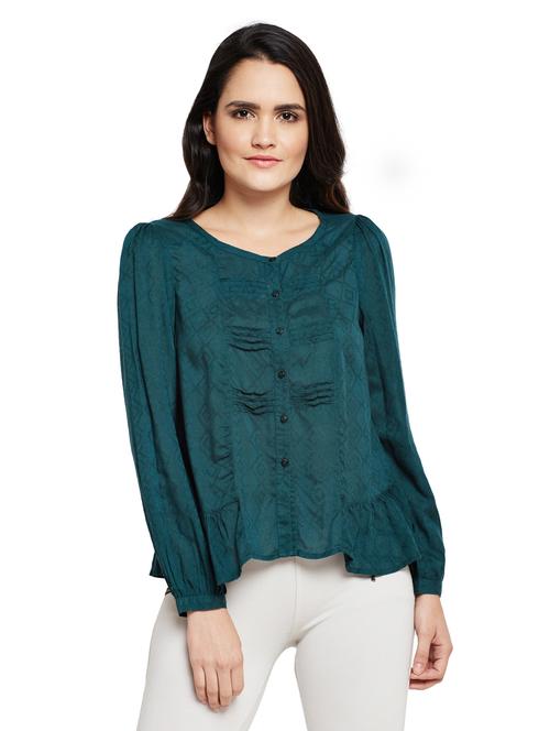 gathered hem button up top - 15750543 - Standard Image - 0
