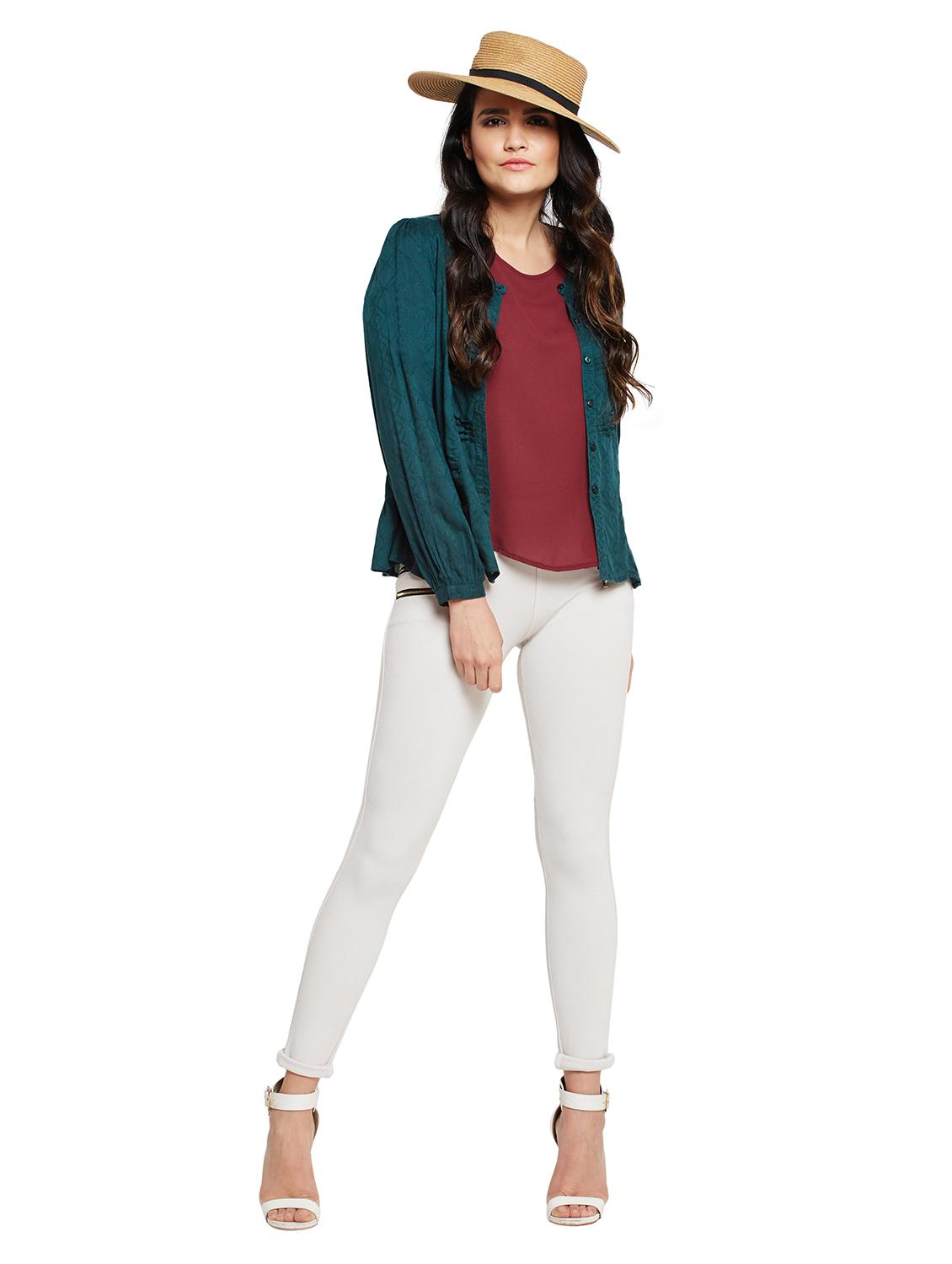gathered hem button up top - 15750543 - Standard Image - 3