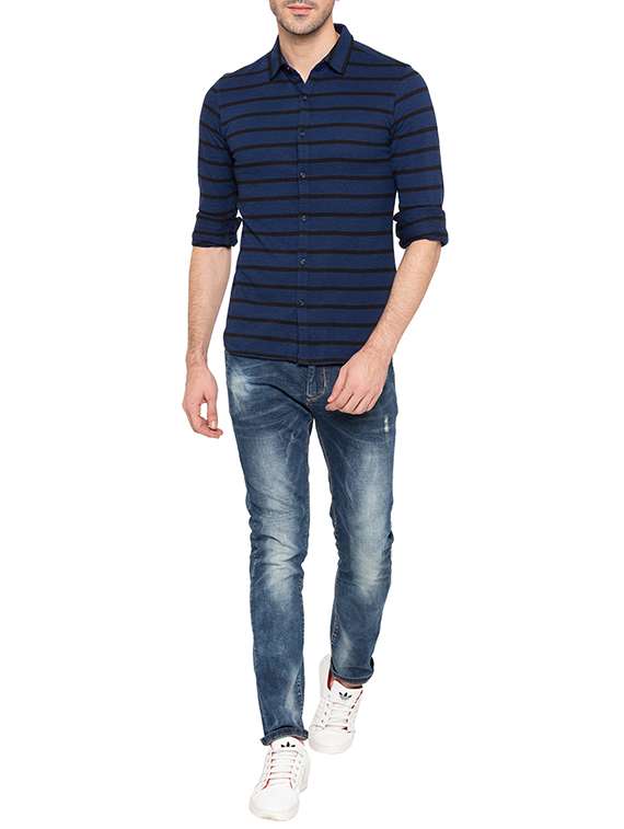blue striped casual shirt - 15750650 -  Standard Image - 3