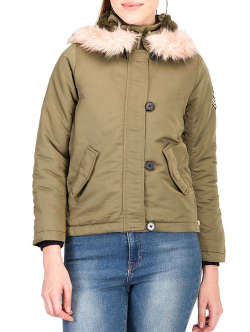 hooded fur detail jacket - 15751976 - Standard Image - 0