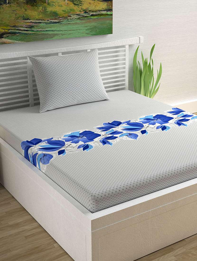 100% cotton single bedsheet with 1 pillow cover