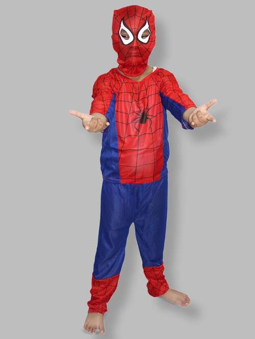 red polyester spiderman costume