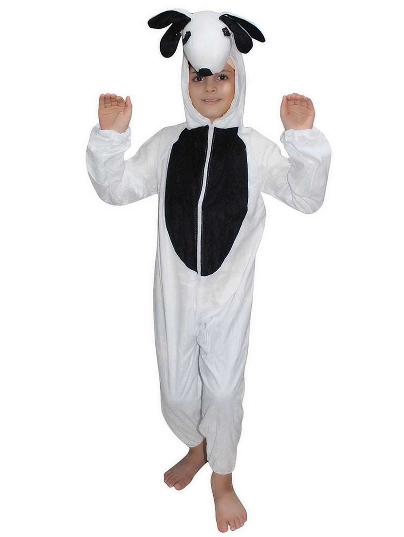 white polyester sheep  costume