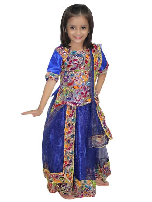 blue polyester gujarati costume - 15756207 -  Standard Image - 0