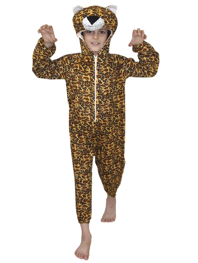 brown polyester leopard costume