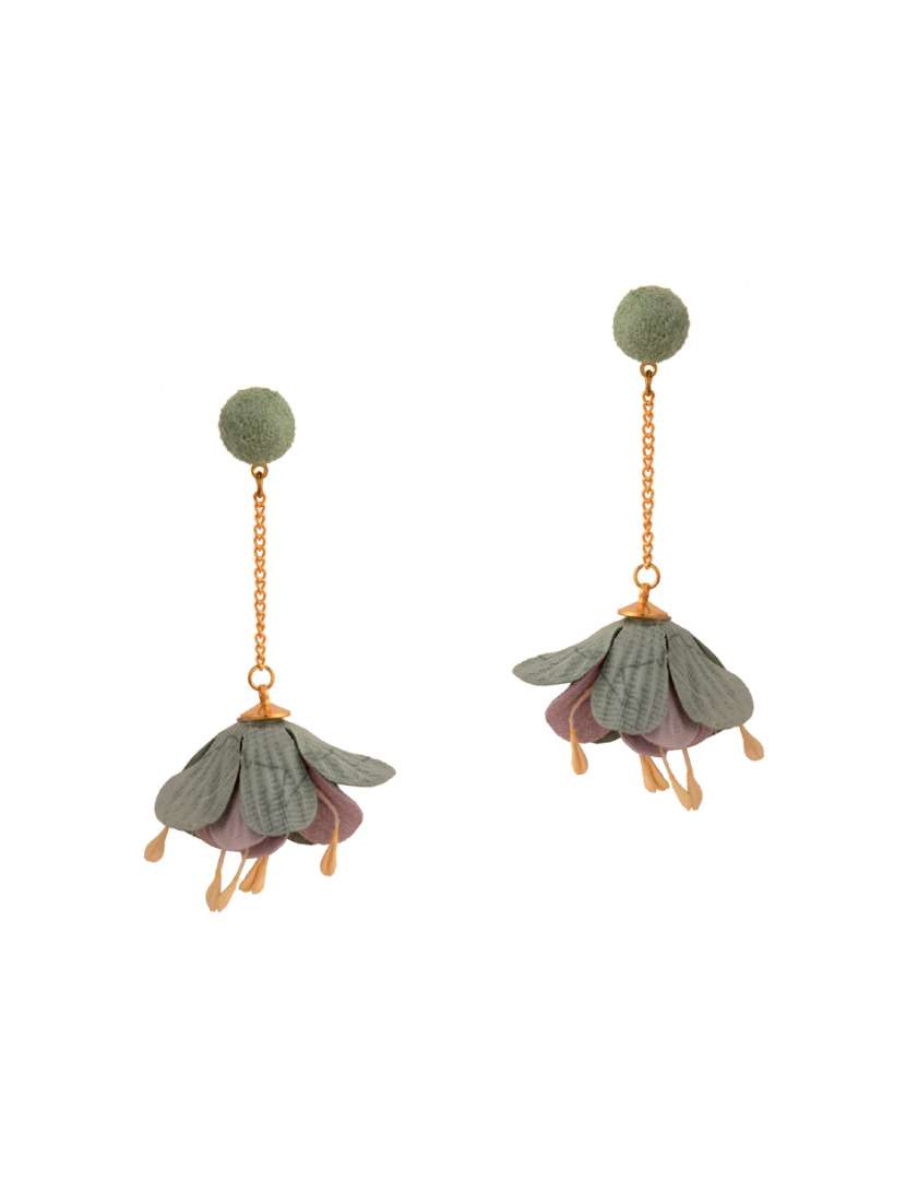 grey tone drop earrings