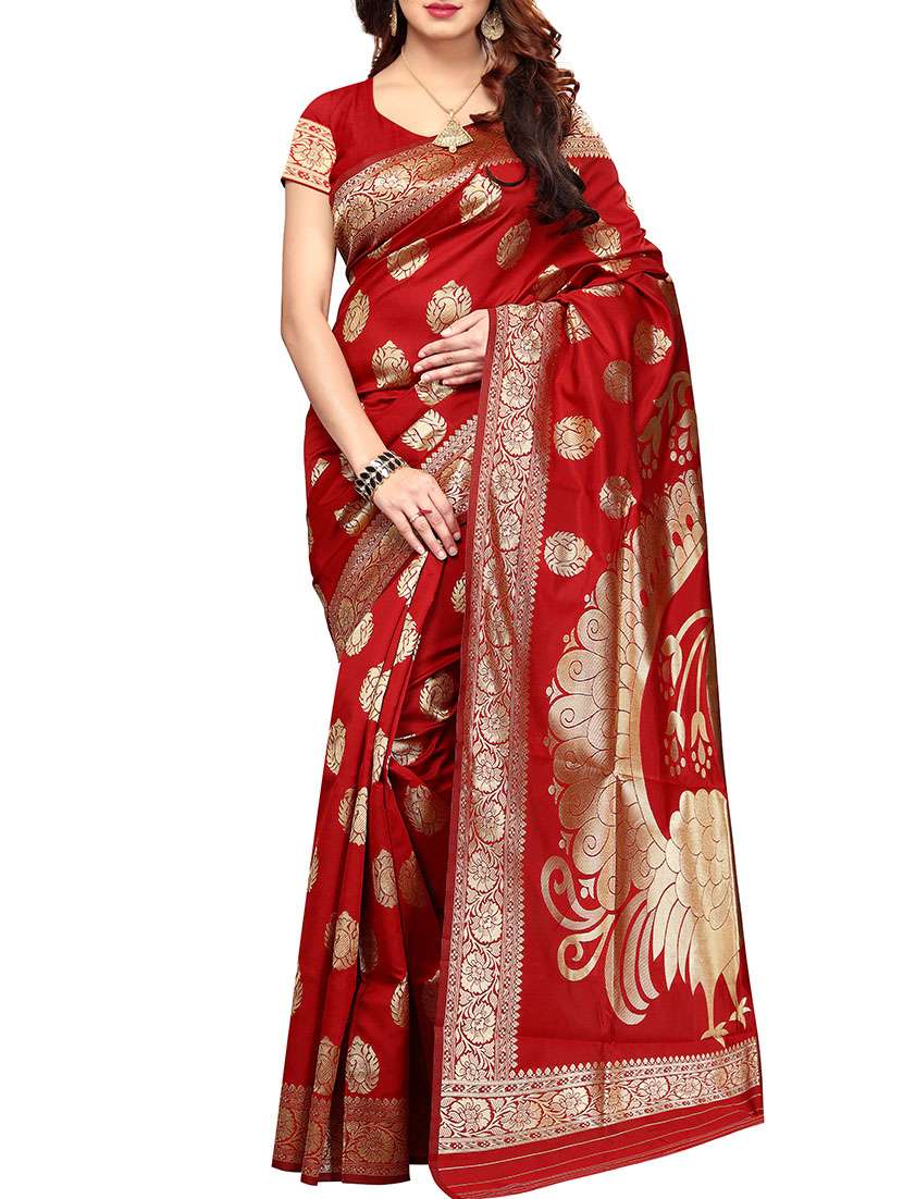 paisley zari motif banarasi saree with blouse