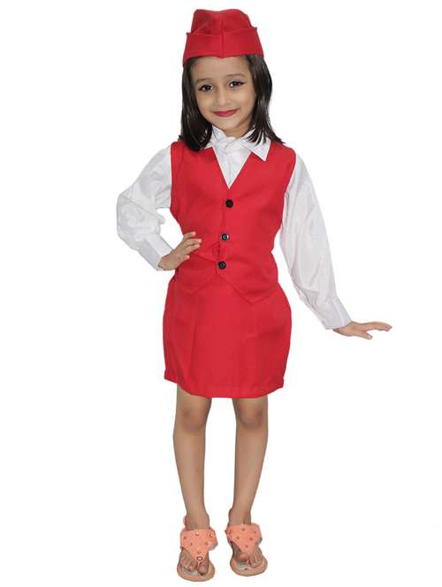 red polyester air hostess costume - 15758707 -  Standard Image - 0