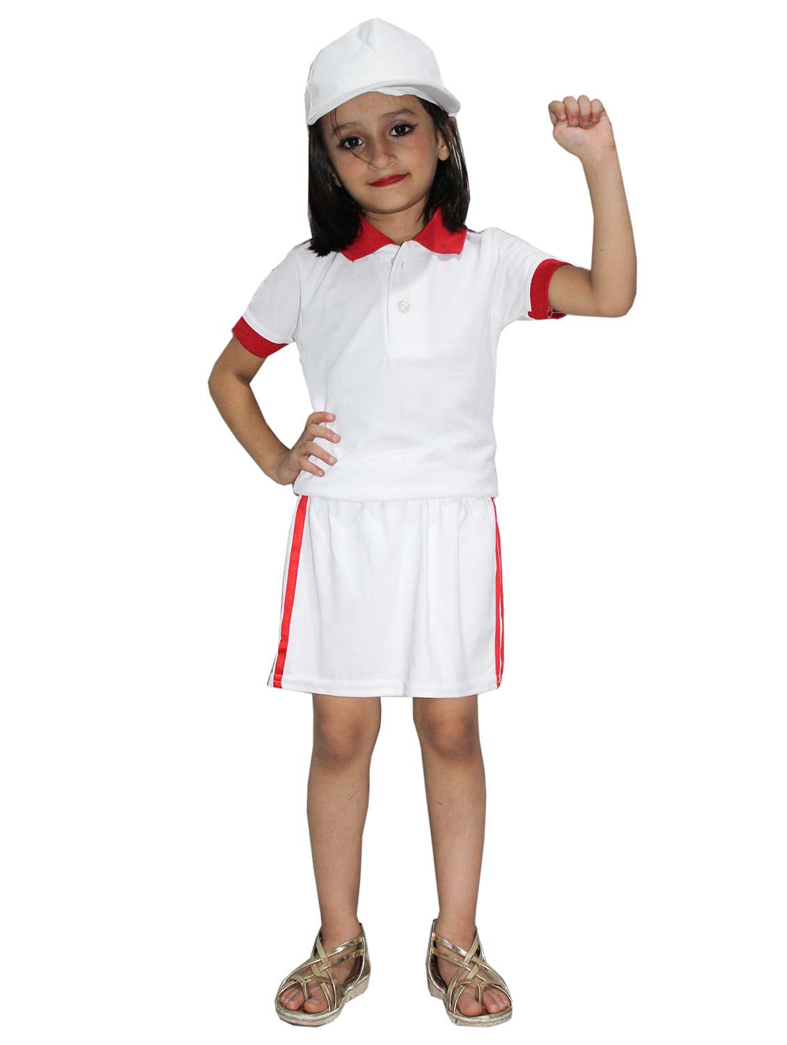 white polyester sania mirza  costume