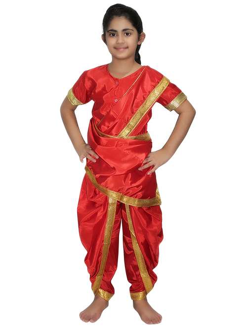 red polyester marathi costume - 15758759 -  Standard Image - 0
