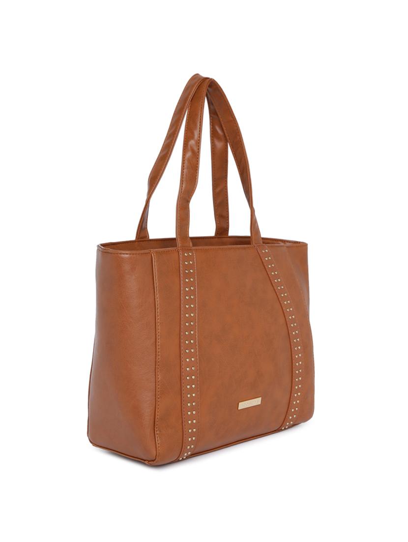 tan leatherette (pu) handbag - 15759182 - Standard Image - 3