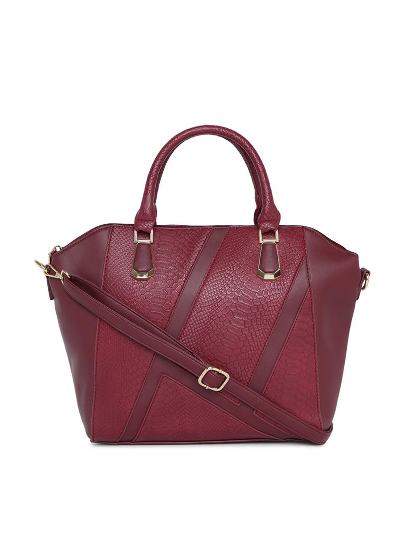 maroon leatherette (pu) handbag - 15759186 -  Zoom Image - 0