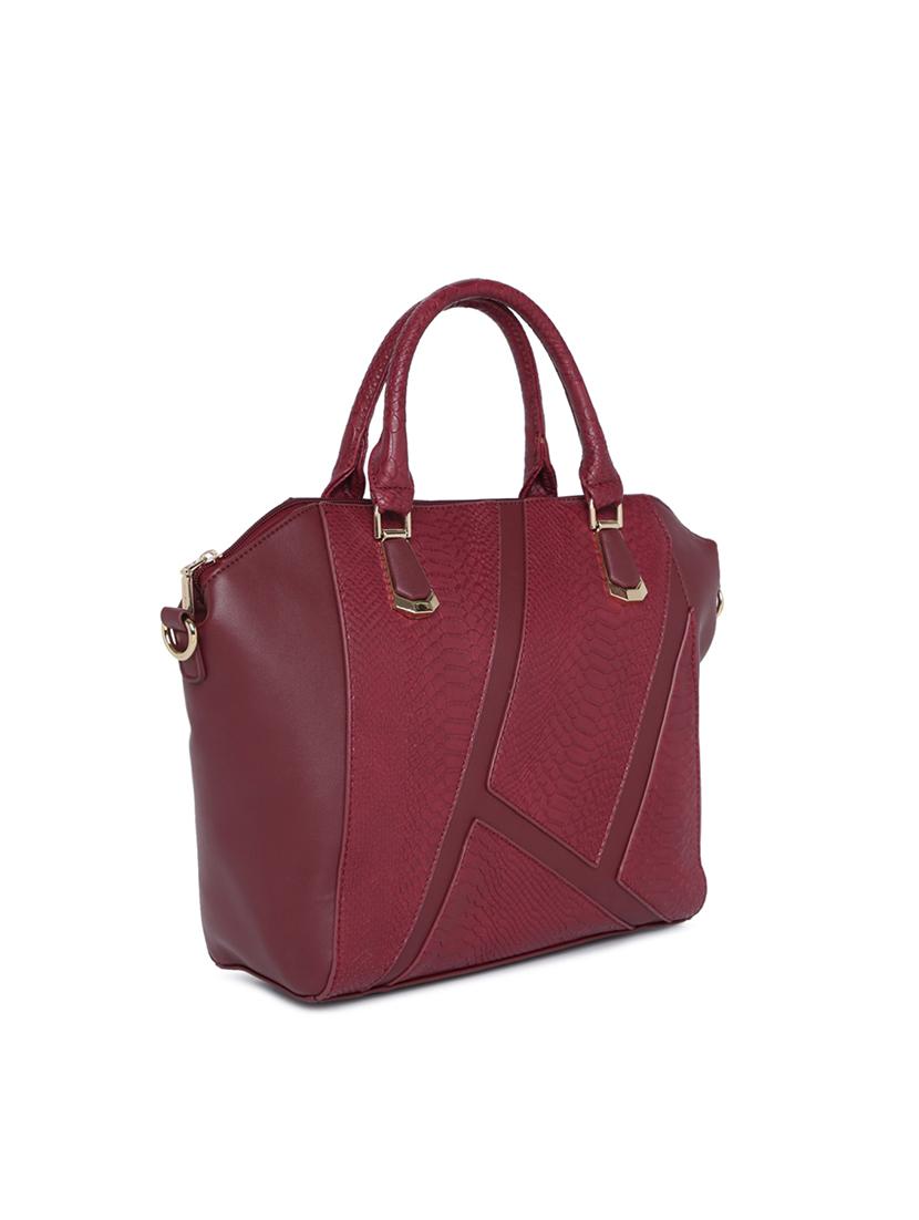 maroon leatherette (pu) handbag - 15759186 - Standard Image - 3