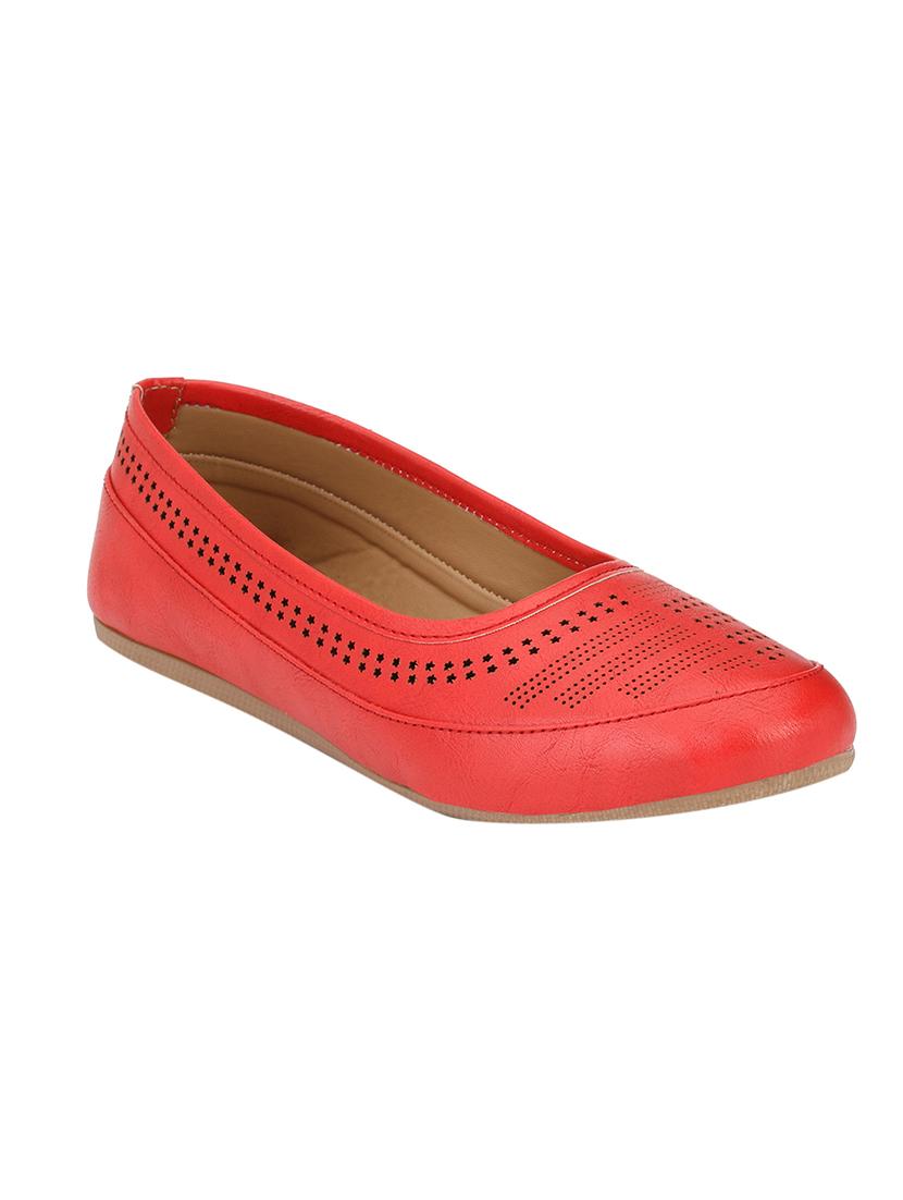 red slip on ballerinas - 15766790 -  Zoom Image - 0