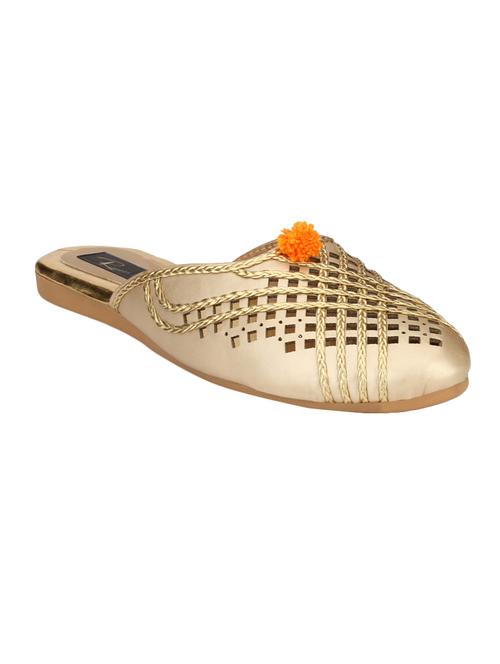 gold slip on mules sandals - 15769073 - Standard Image - 0